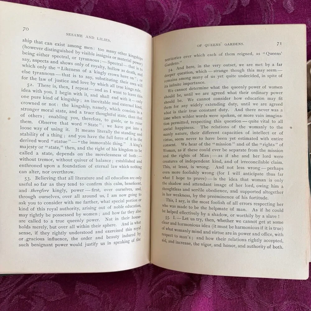 1894 Essays and Letters by John Ruskin, Antique Book, Ginn & Company